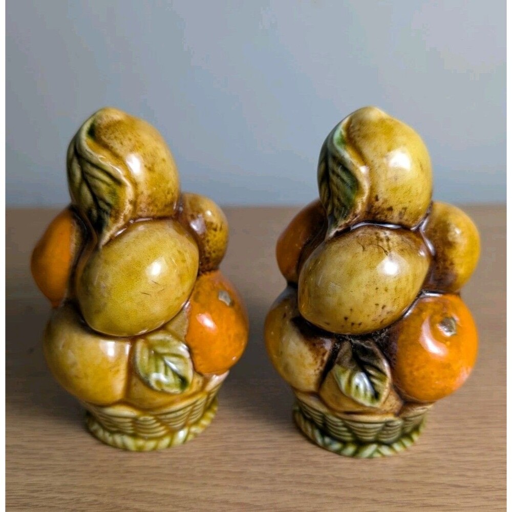 Vintage INARCO Japan Fruit Basket Salt & Pepper Shakers – E-3356 – Citrus MCM